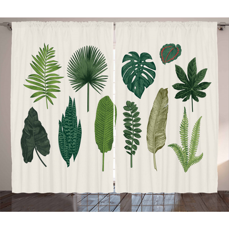 Vintage Botanic Image Curtain