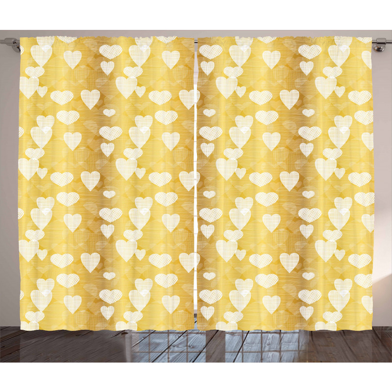 Shape Hatched Hearts Curtain