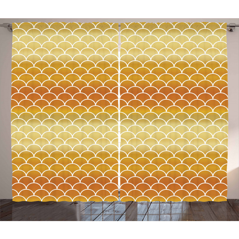 Fish Scale Rising Sun Curtain