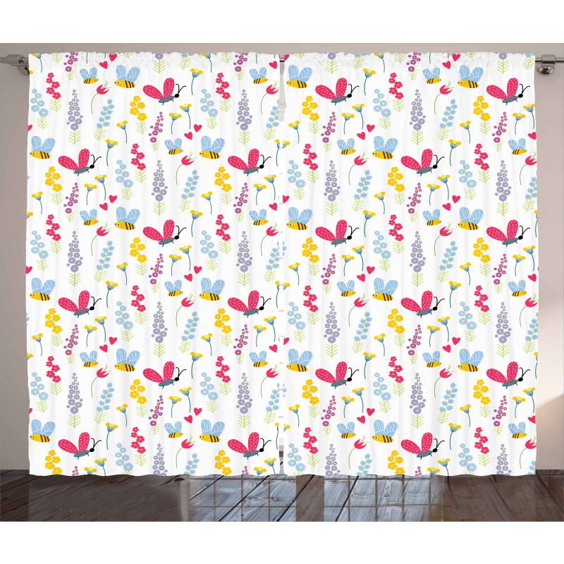 Natural Summer Flowers Curtain