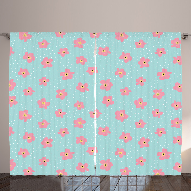 Cherry Blossom Flowers Curtain