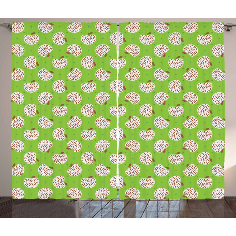 Polka Dotted Apples Curtain