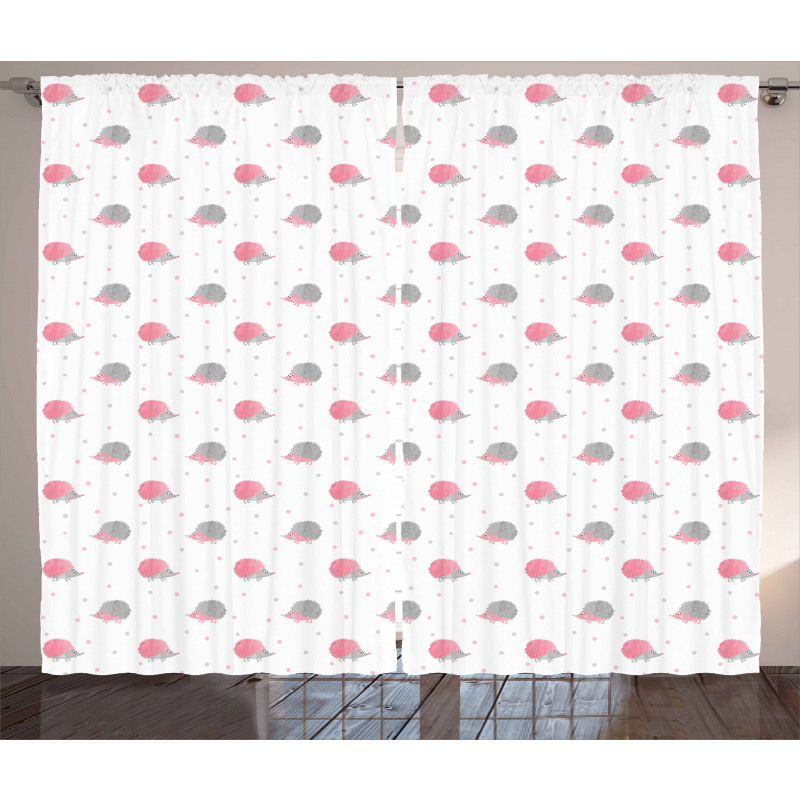Fluffy Pinkish Hedgehog Curtain