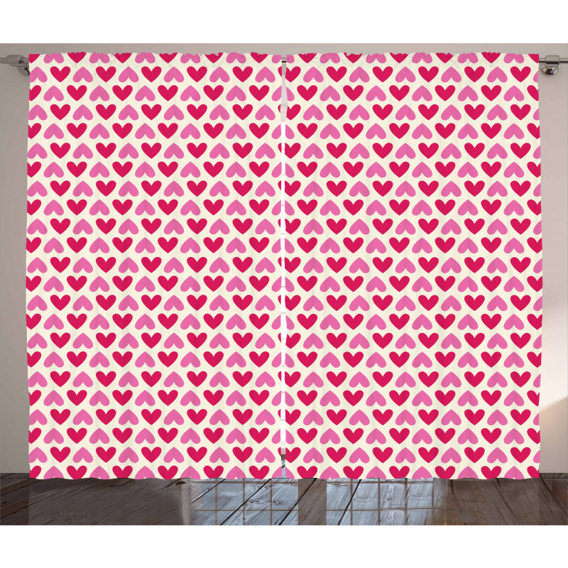 Pinkish Hearts Curtain