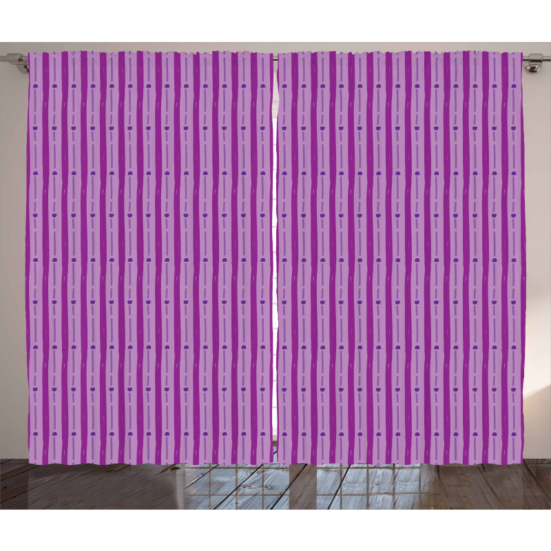 Purple Shaded Stripes Curtain