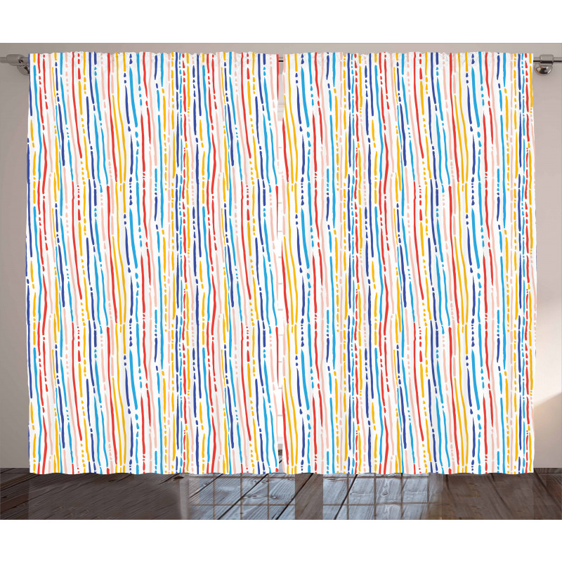 Colorful Stripes Lines Curtain