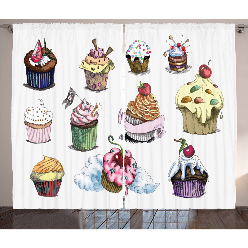 Yummy Cupcake Medley Curtain