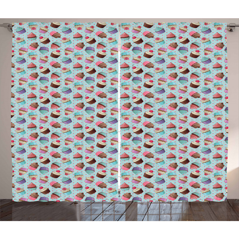 Hearts and Cupcakes Curtain