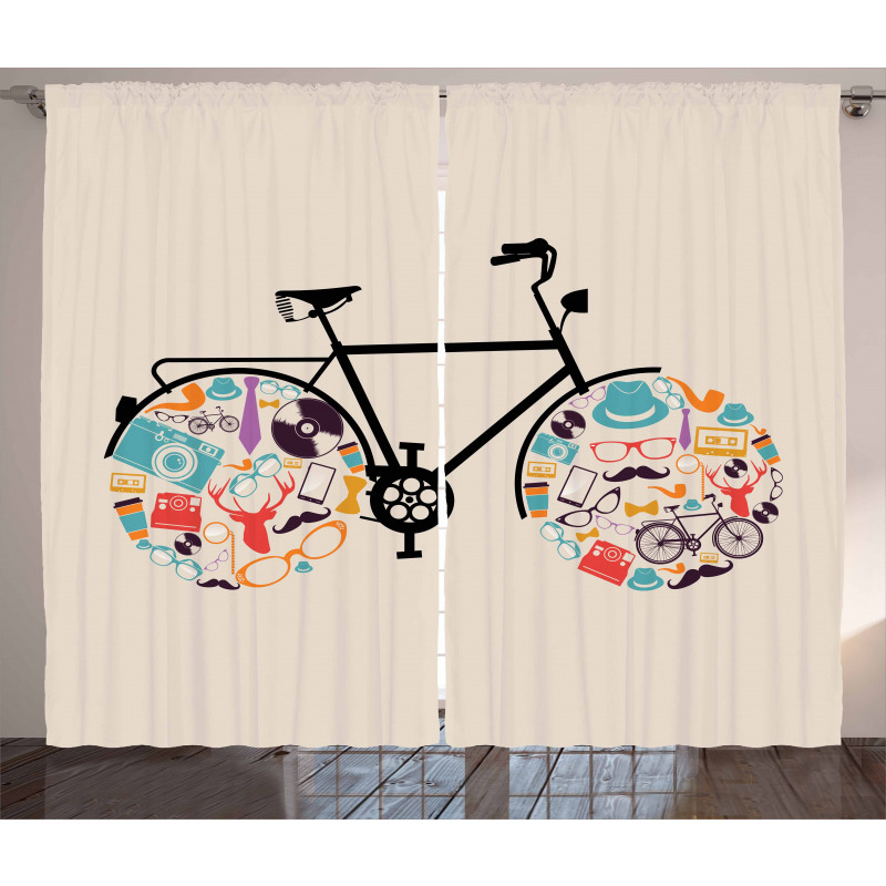 Bike with Retro Curtain