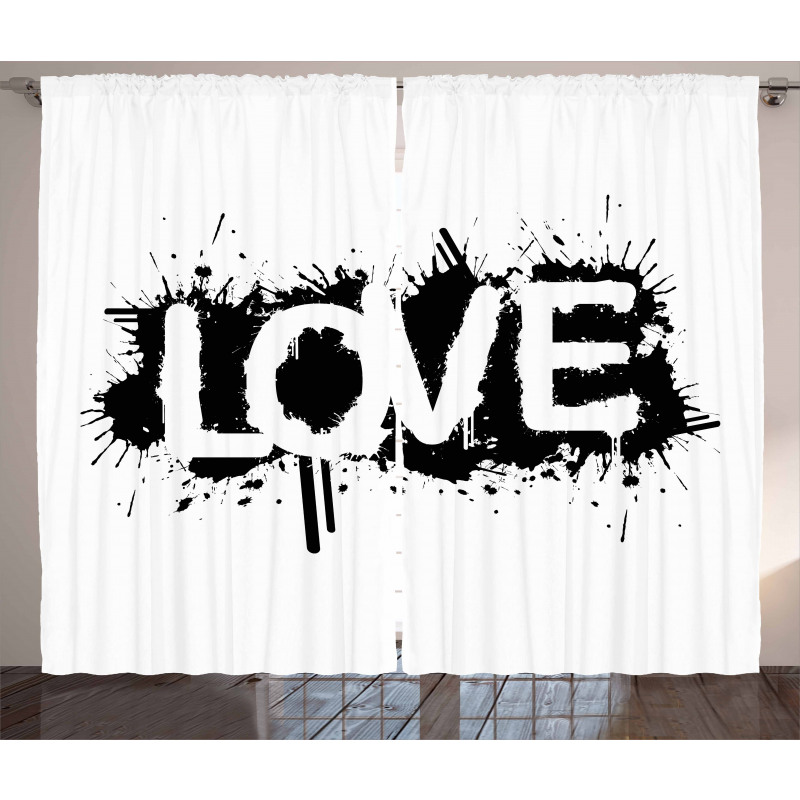 Ink Splash Love Curtain