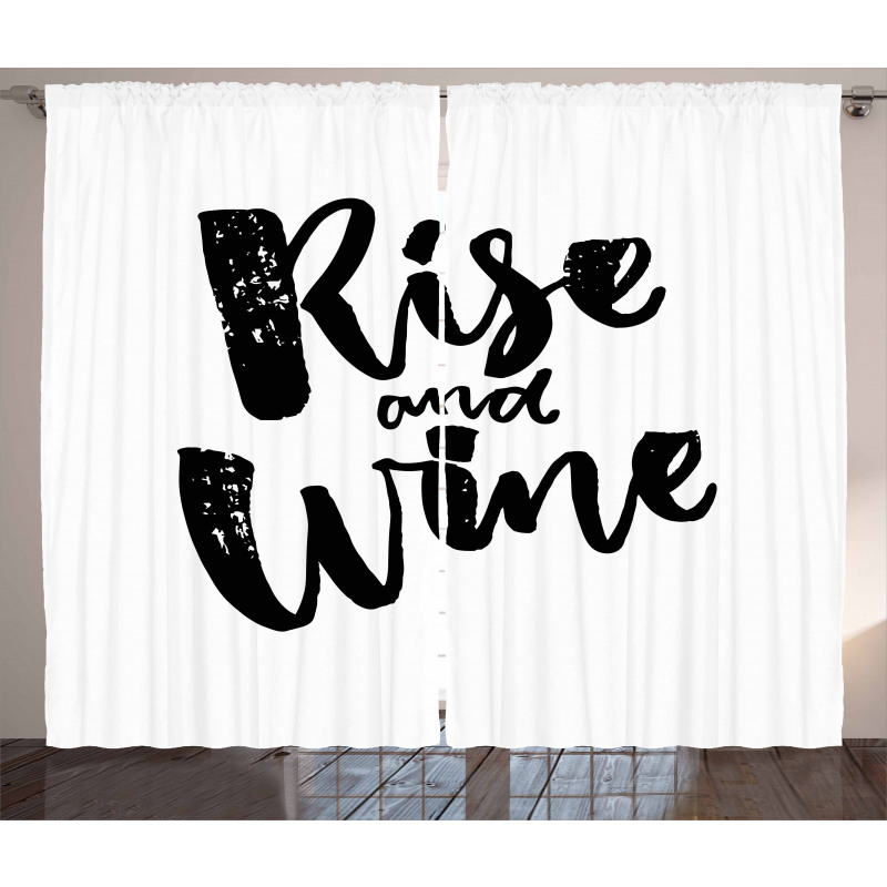 Rise and Wine Words Curtain