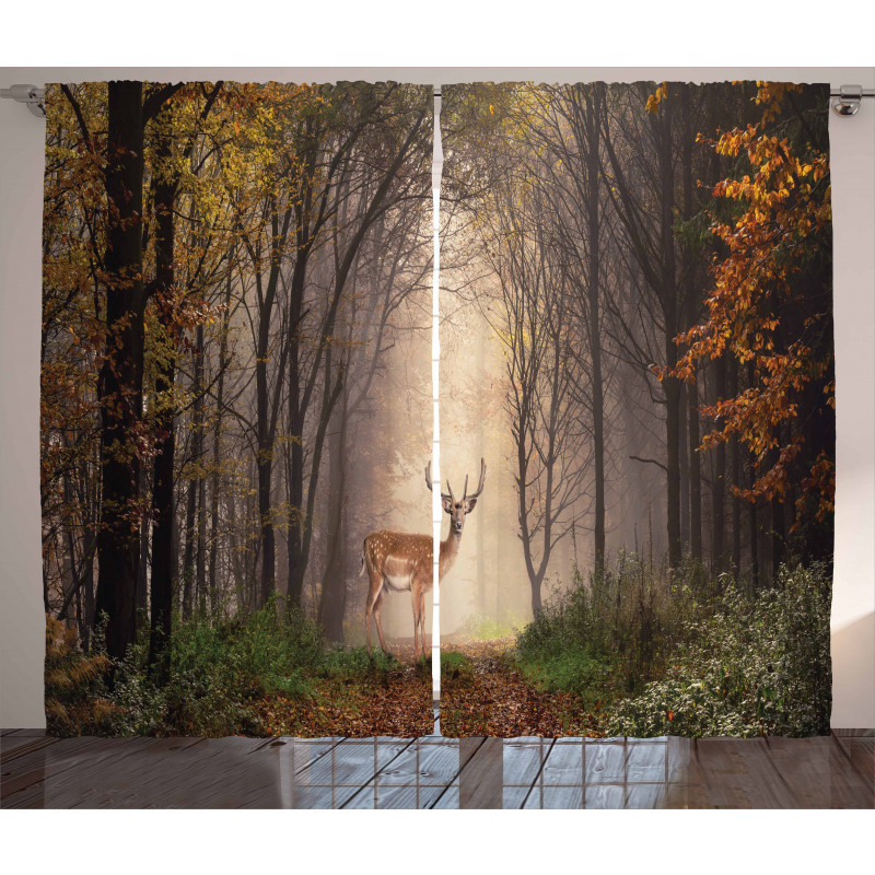 Deer Mystical Forest Curtain