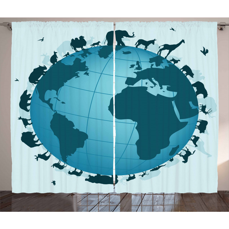 Animal Diversity World Curtain