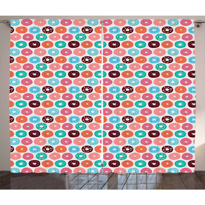 Donut Macaron Dessert Curtain