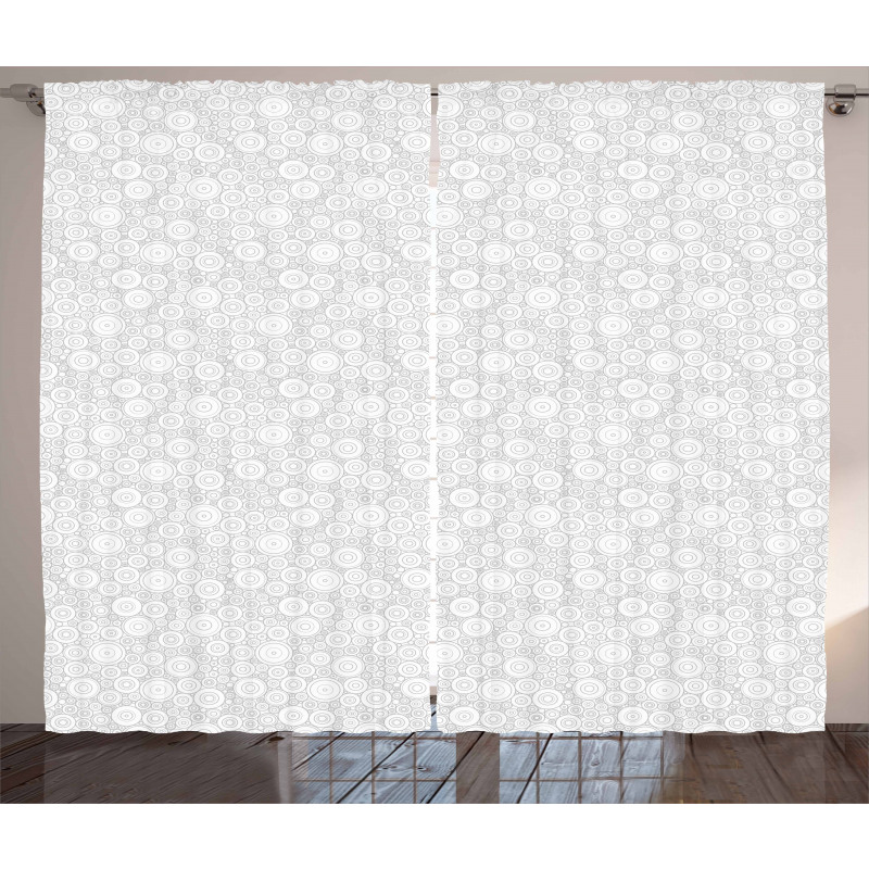 Grey Geometric Retro Curtain