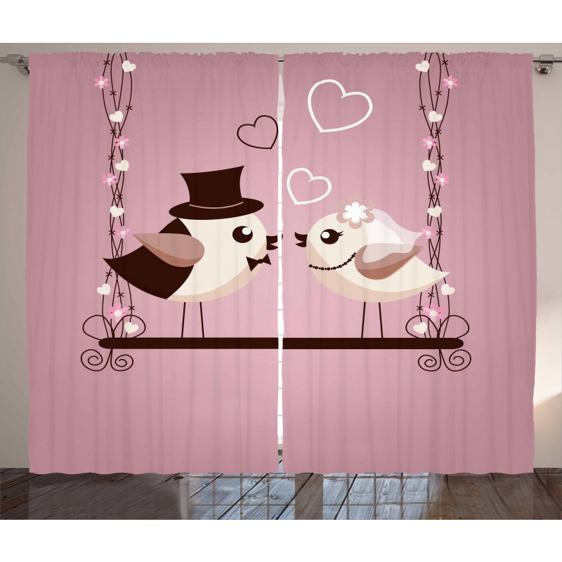 Tweeting Sparrows Curtain