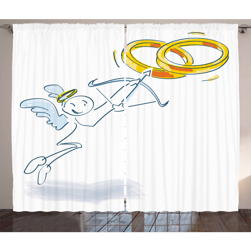 Funny Cupid Stickman Curtain