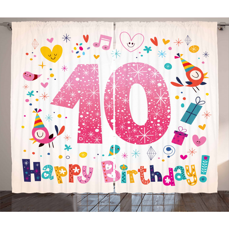 10 Years Kids Birthday Curtain