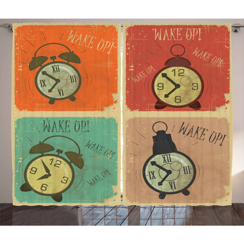 Grunge Wake up Alarm Curtain