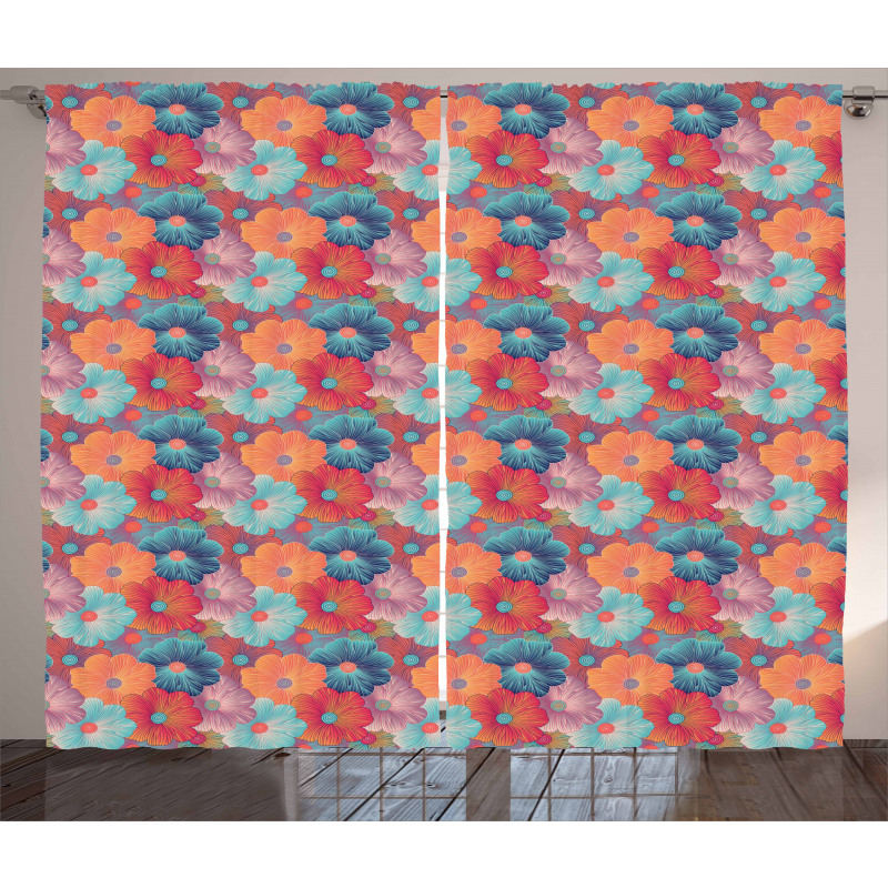 Overlapped Flower Petals Curtain