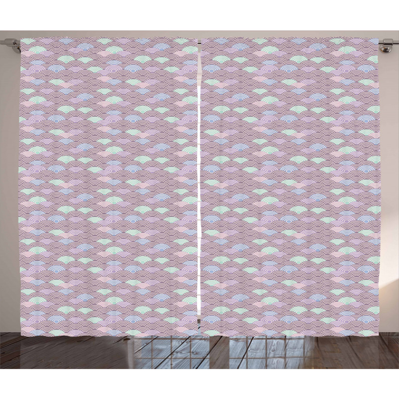Japanese Wave Pastel Curtain