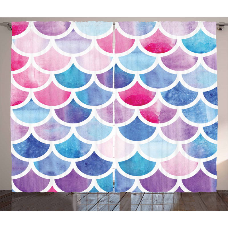 Pastel Mermaid Pattern Curtain