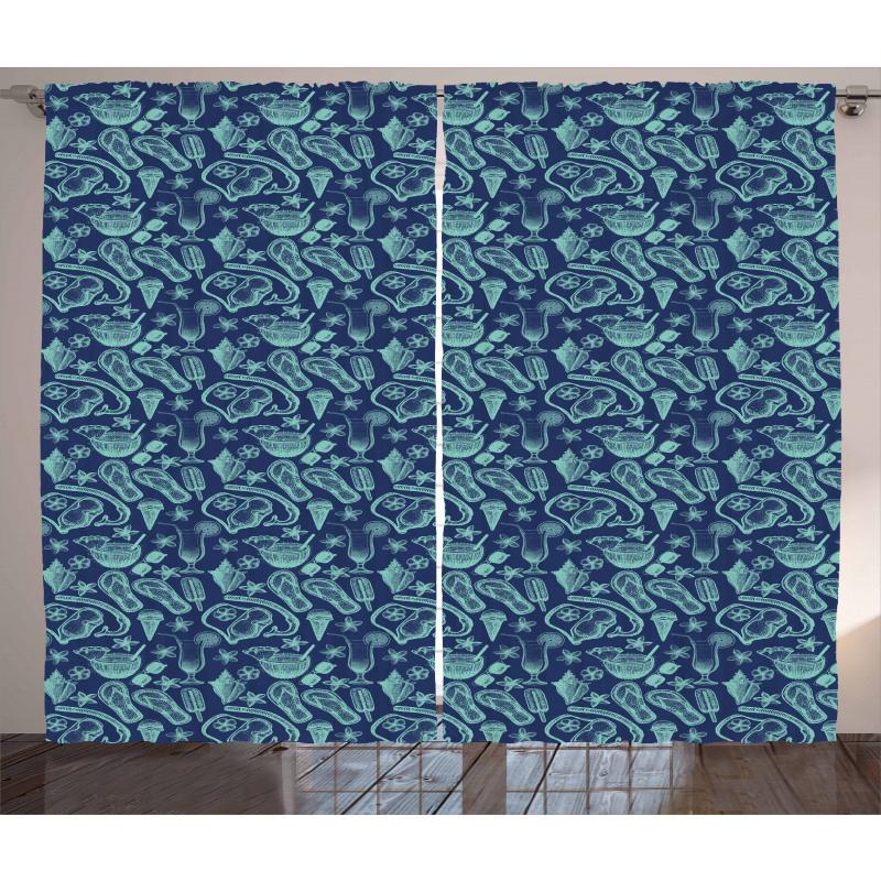 Exotic Summer Design Curtain