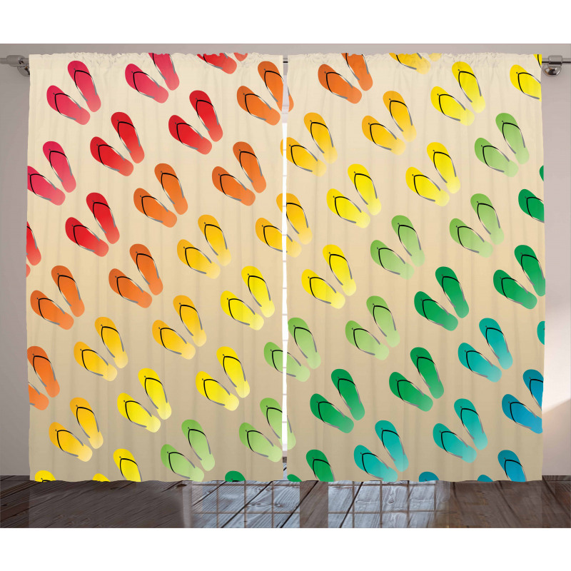 Graded Rainbow Color Curtain