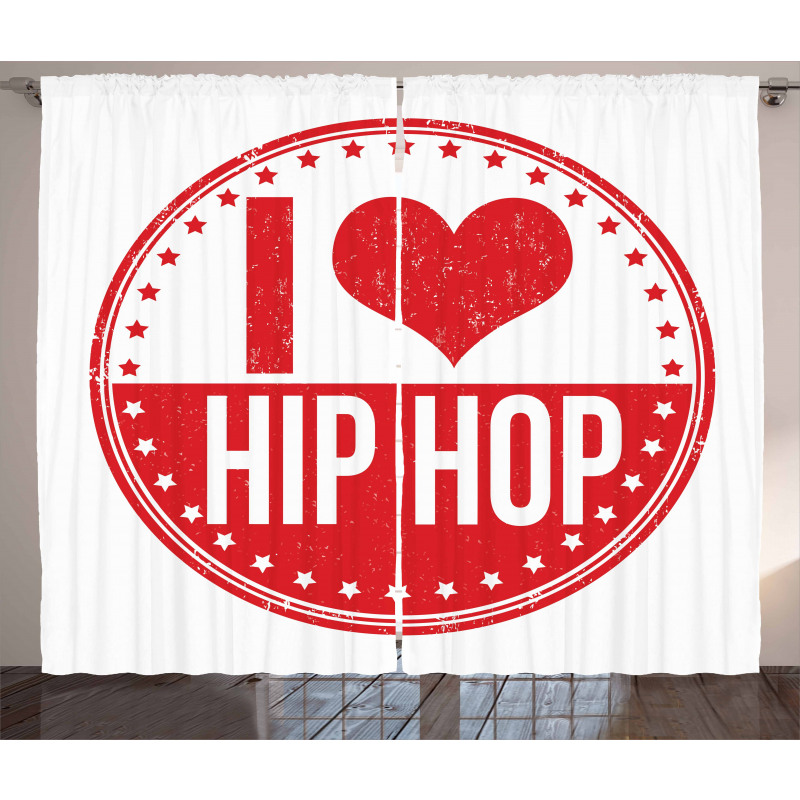 I Love Hip Hop Phrase Curtain