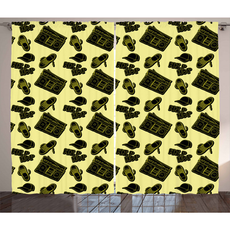 Subculture Theme Print Curtain