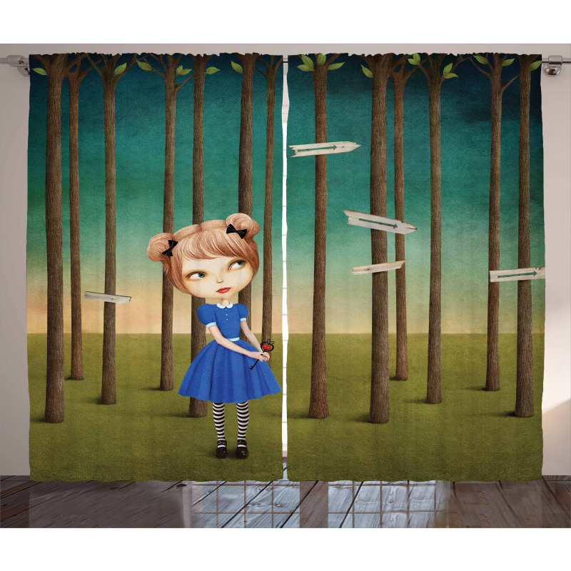 Lost Girl in the Forest Curtain