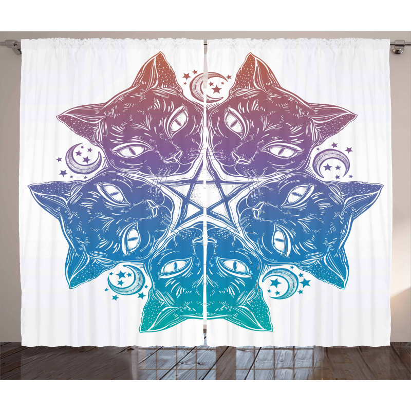 Cats Mandala Design Curtain