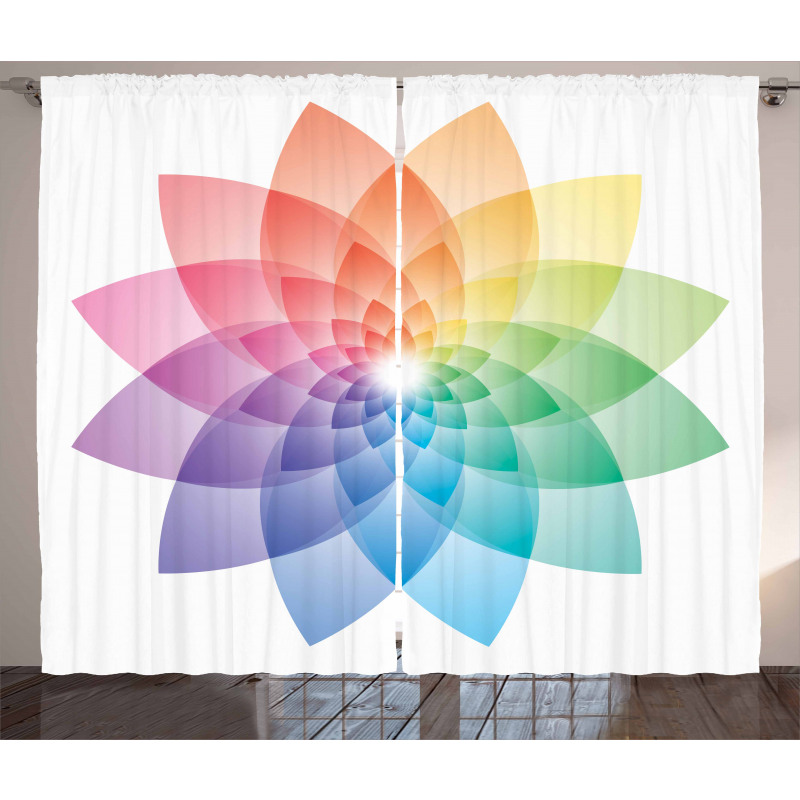 Rainbow Tones Petal Curtain
