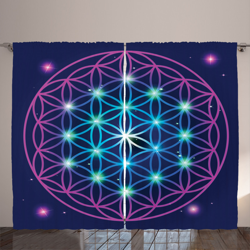 Ombre Flower of Life Curtain