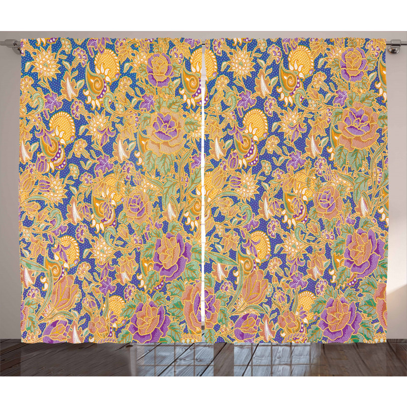 Graphic Indonesian Batik Curtain