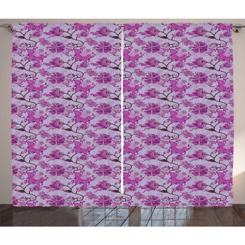 Chinese Hippie Blooms Curtain