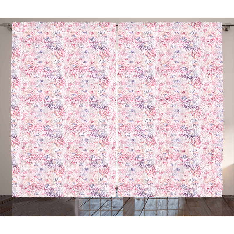 Pink Shade Rose Blending Curtain