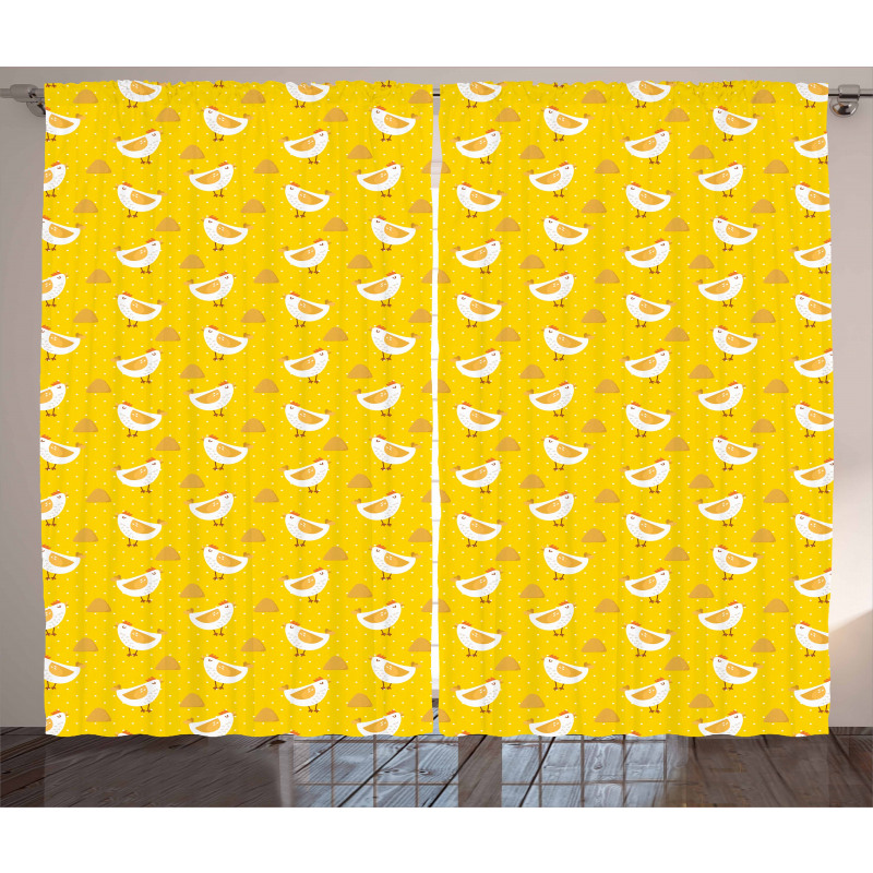 Dots Chicken Haystack Curtain