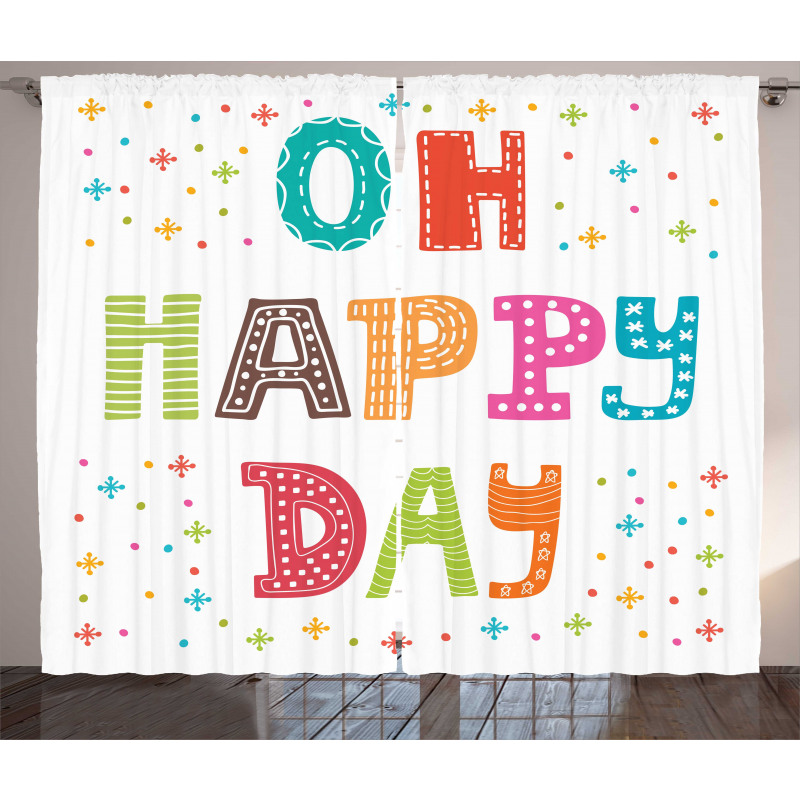 Happy Day Words Curtain