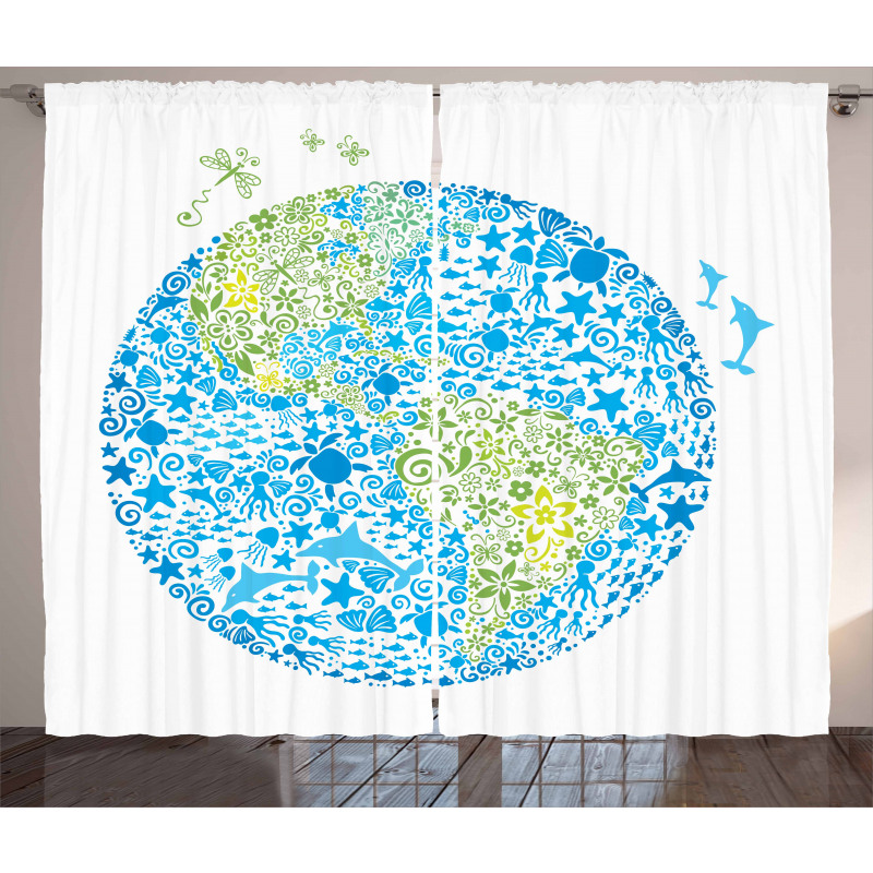Planet Ecology Theme Curtain