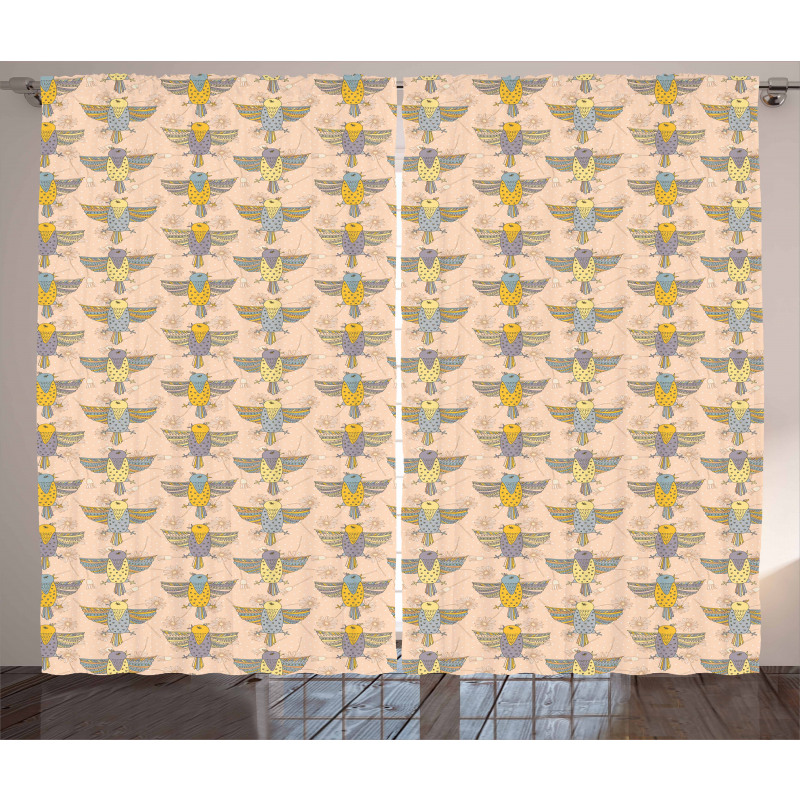 Multilayer Winged Birds Curtain