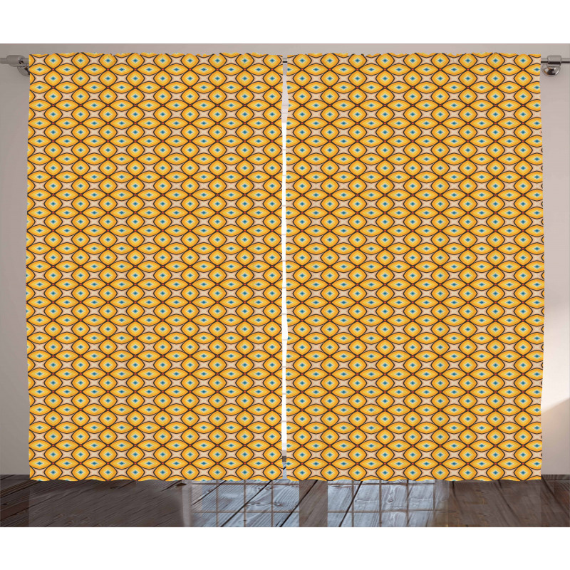 Geometric Shapes 60s Curtain
