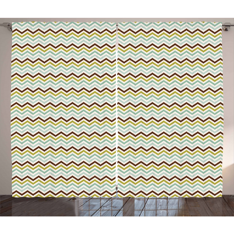 Pixel Shaped Zigzag Curtain