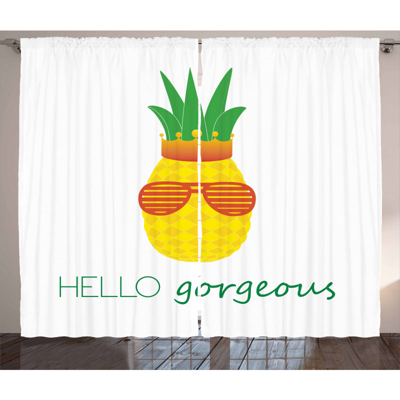 Doodle Pineapple Curtain