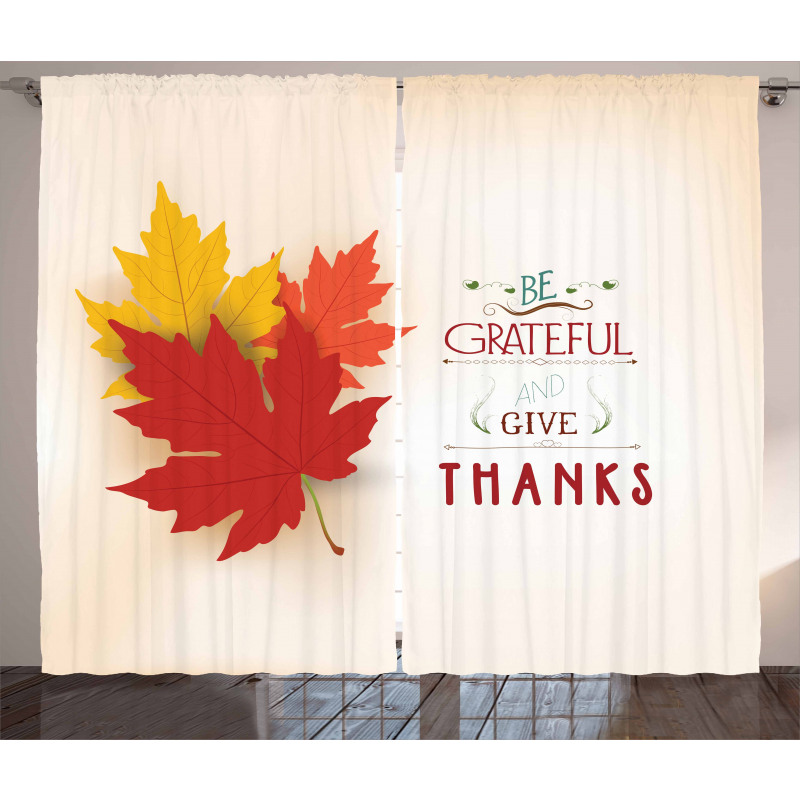 Maple Leaves with Phrase Curtain