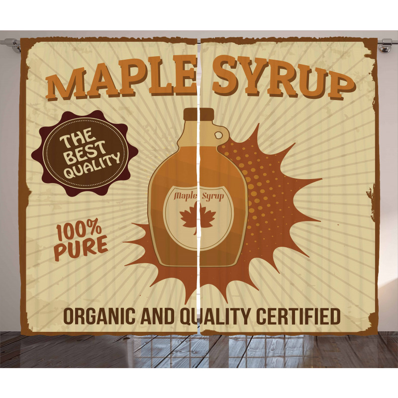 Maple Syrup with Stripes Curtain