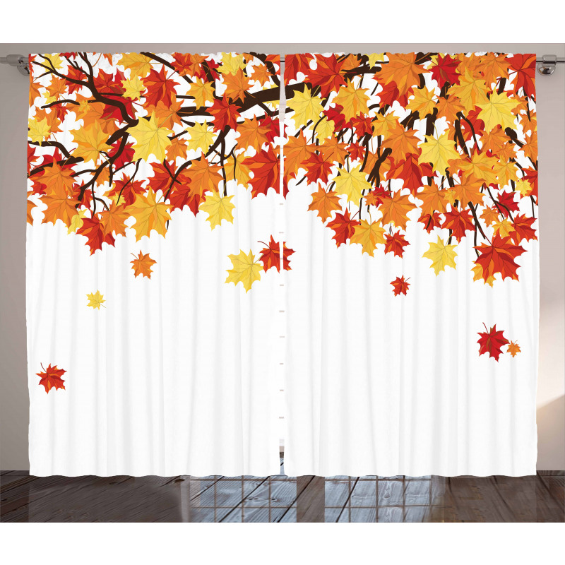 Romantic Fall Season Curtain