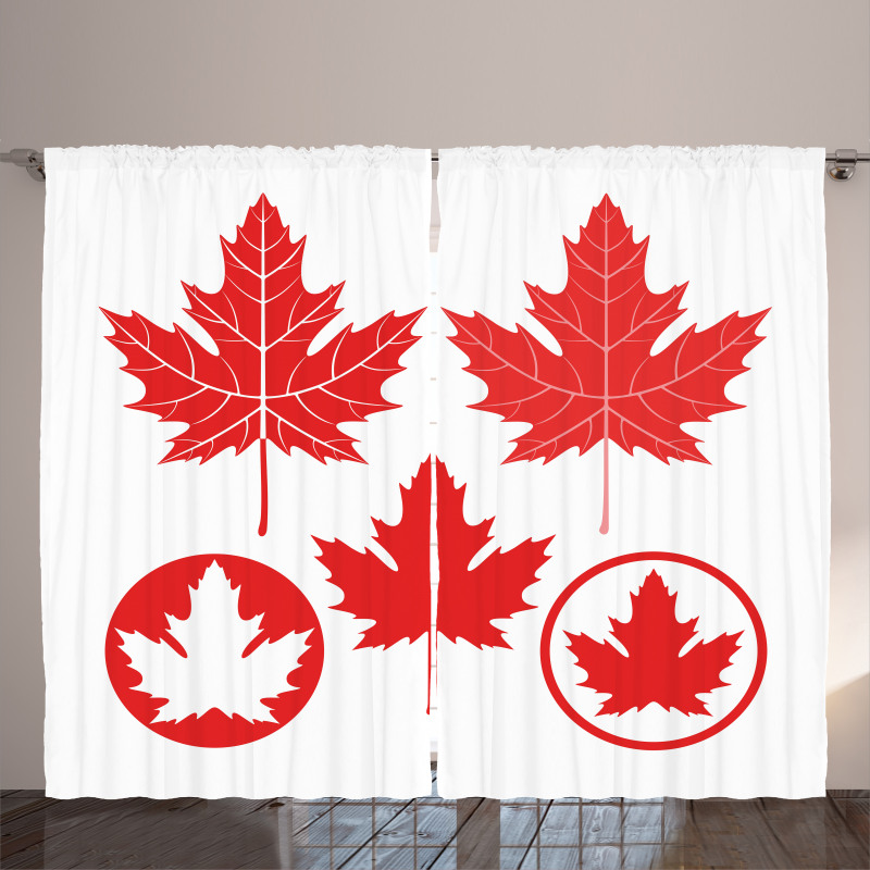 Canadian Flag Motifs Curtain