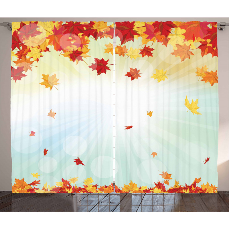Fallen Maple Leaves Curtain
