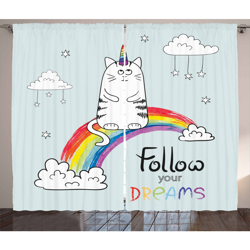 Follow Your Dreams Rainbow Curtain